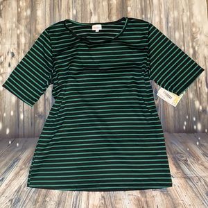 NWT LuLaRoe Gigi Top - Green and Black Stripes - Size 3XL
